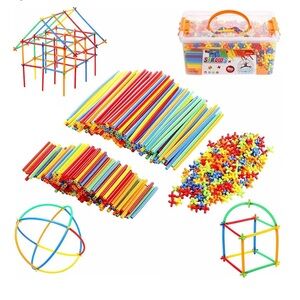 STEM Straw Construction Building Set, 800 pieces, includes ideas & instructions!
